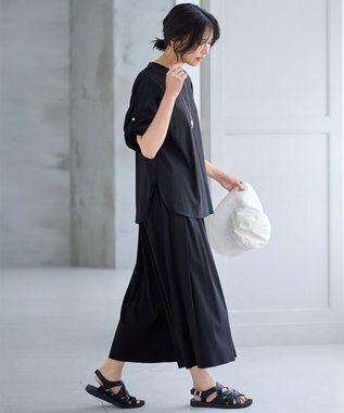 ANY 【洗濯機可能/接触冷感/UVケア】清涼リラックスブラウス ブラック