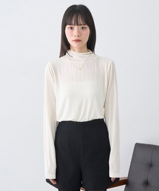 earth music&ecology 【吸湿発熱】あったかフェミニンインナー(シアーハイネック) Off White