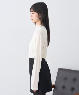 earth music&ecology 【吸湿発熱】あったかフェミニンインナー(シアーハイネック) Off White