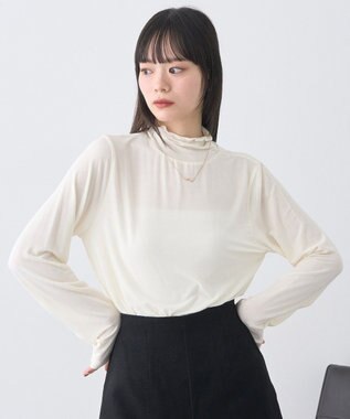 earth music&ecology 【吸湿発熱】あったかフェミニンインナー(シアーハイネック) Off White