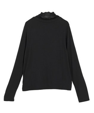 earth music&ecology 【吸湿発熱】あったかフェミニンインナー(シアーハイネック) Black