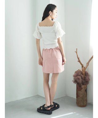 earth music&ecology ビジューデニムミニスカート Pink