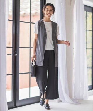 J.PRESS LADIES S 【WEB限定カラーあり・洗える】Lightジョーゼット ワイド パンツ 【WEB限定】ブラック系