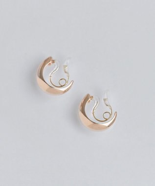 Phoebe 【金属アレルギー対応】【痛くないシリーズ】ぷっくりモードクリスタルループフィットイヤリング　シャンパンゴールド シャンパンゴールド