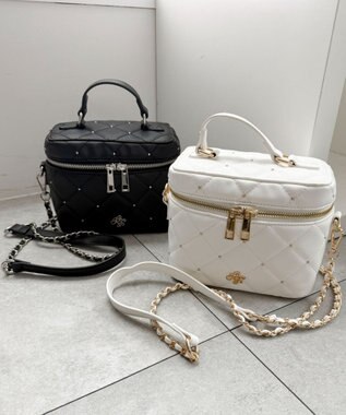 WEGO メタルパーツキルティングバニティショルダー ホワイト