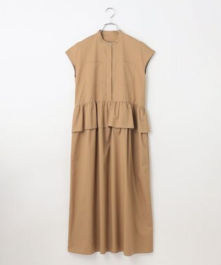 #Newans 【洗える】ラウンドフリルワンピース キャメル