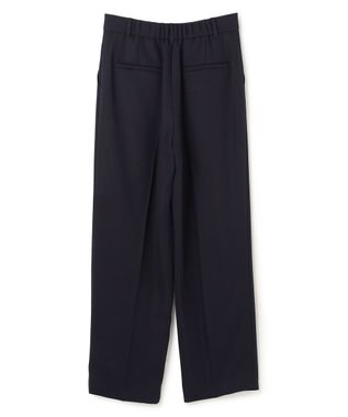 UNFILO 【ウエストゴム】ドライダブルクロス タックテーパードパンツ ネイビー