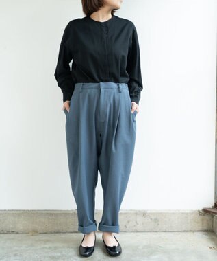 muuc スラックス グレイッシュブルー