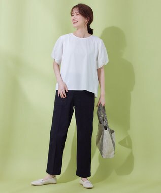 ANY 【ウエストゴム/ストレッチ】スタイリッシュベイカーパンツ ブラック