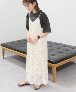 AMERICAN HOLIC レースキャミロングワンピース Ivory