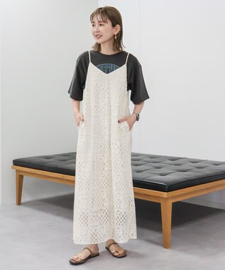 AMERICAN HOLIC レースキャミロングワンピース Ivory