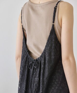 AMERICAN HOLIC レースキャミロングワンピース Black