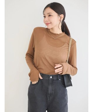 earth music&ecology シアーリブプルオーバー Camel