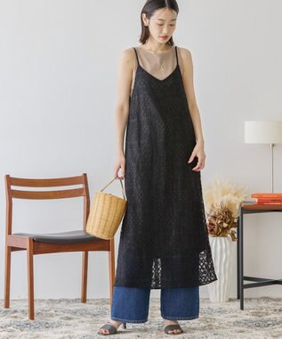 AMERICAN HOLIC レースキャミロングワンピース Black