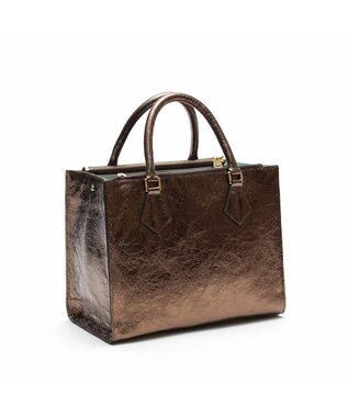 A.D.M.J. 【牛革】クラックメタル/イタリアンレザーWジップトートM ブロンズ