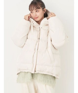 earth music&ecology フーディー中綿ブルゾン Ivory