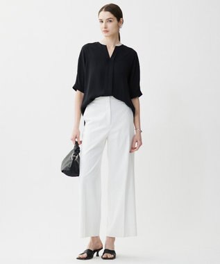 ICB 【接触冷感・UVカット・透け防止・吸水速乾・洗える】 シェルタリングドライオックス ワイドパンツ オフホワイト系