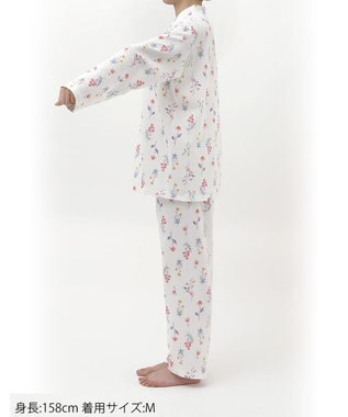 Wing パジャマ 綿混(本体) あったか 冬 長袖 長ズボン レディース EP6021 ウイング／ワコール ホワイト