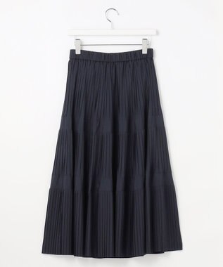 ANY SIS L プリーツ切替 スカート ネイビー