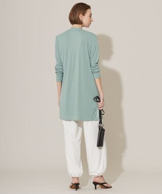 ICB L 【WEB限定カラーあり・接触冷感・UVカット】PINION ロングカーディガン ティールグレー系