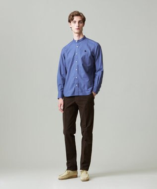 J.PRESS MEN 【大人気バックブル】バンドカラー オックスフォードガーメントダイシャツ ダルブルー系