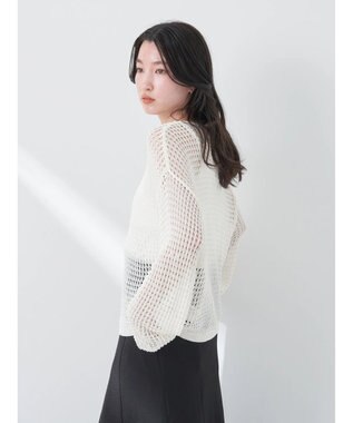 earth music&ecology レーシーニットプルオーバー Ivory