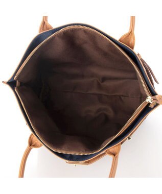 UNBILLION 【テレビ ドラマ着用アイテム】ペルケ perche / ナイロン牛革ヒネリ金具トートバッグ ネイビー