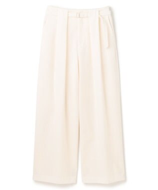 BEIGE， 【セットアップ対応・洗える・Precious 10月号掲載】ZEPHYR / ウールライクタックベルトワイドパンツ Ecru
