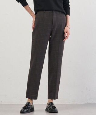 アルガンシルク チェック テーパード パンツ