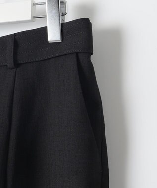 自由区 【カタログ掲載・セットアップ対応・接触冷感・UVカット・洗える】ライトリネンライクテーパード パンツ ブラック