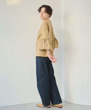 #Newans 【ANSWER for Co-Creation】ベルスリーブシンプルブラウス キャメル系