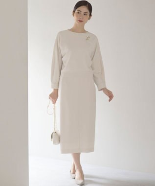 組曲 S 【KUMIKYOKU NAVY】コンフォータブルアムンゼン タイトスカート サンドベージュ系