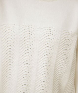 Tiaclasse 【洗える】ウェーブ編みニットプルオーバー オフホワイト