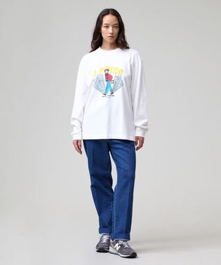 J.PRESS MEN 【AaronChang】【UNISEX】プリントロングスリーブ Tシャツ ホワイト系