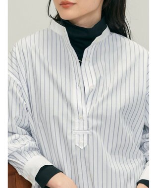 AMERICAN HOLIC イージーケアバンドカラーシャツチュニック Multi