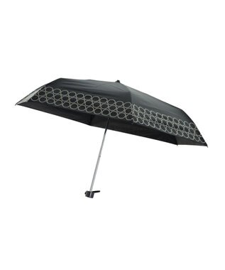 MOONBAT 晴雨兼用日傘 折りたたみ傘 まるボーダー／遮光 遮熱 UV ブラック