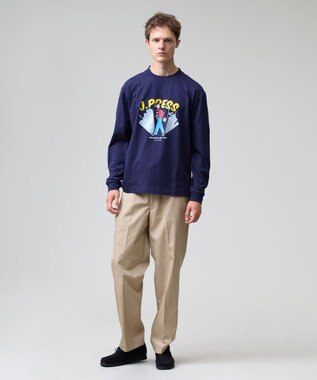 J.PRESS MEN 【AaronChang】【UNISEX】プリントロングスリーブ Tシャツ ネイビー系