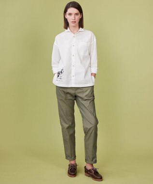 JOSEPH ABBOUD MOUNTAIN 【JAPANファブリック/ストレッチ】ビックライズストレッチ ベイカー パンツ カーキ系