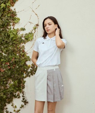 FILA GOLF／marie claire 【Kappa】ハーフプリーツスカート ライトグレー