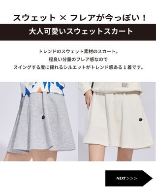 PW CIRCULUS 【WOMEN】裏毛スウェットフレアスカート ゴルフウェア レディース アイボリー系