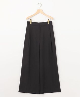 組曲 T/Rツイルストレッチ ワイドパンツ ブラック系