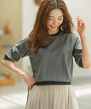 組曲 L 【WEB限定・2SET】シャイニーラメニット×チュールスカート ブラック系