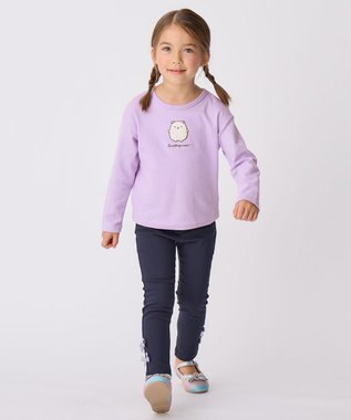 ANY KIDS 【すみっコぐらし】サガラ刺繍 長袖 Tシャツ ラベンダー×しろくま