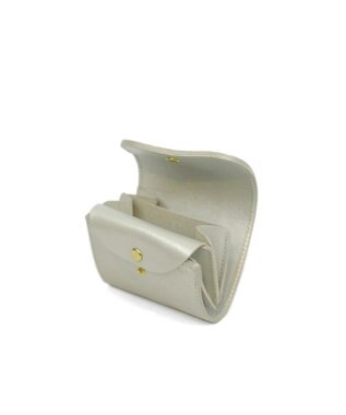 UNBILLION perche 姫路レザーかぶせミニウォレット シルバードット