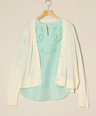 ONWARD Reuse Park セット商品/サイズL【UNFILO】ニット春夏×【自由区】ブラウス春夏