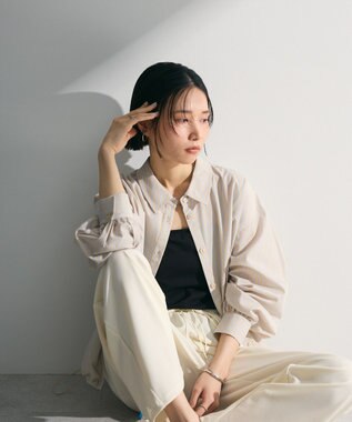 Green Parks イージーケア裾ドロストシャツ Beige