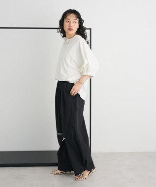 CRAFT STANDARD BOUTIQUE 接触冷感/UVカット スクエアボリュームスリーブプルオーバー White