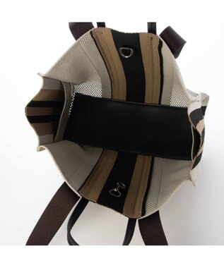 UNBILLION カシュカシュ cachecache / マルチカラーストライプ2wayスクエアトート シー