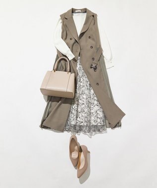 ANY SIS 【洗える】フラワーモイスチャー ニット ホワイトローズ