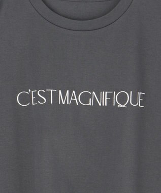 UNFILO BEAUTY FORM ロゴ刺繍 半袖Tシャツ チャコール